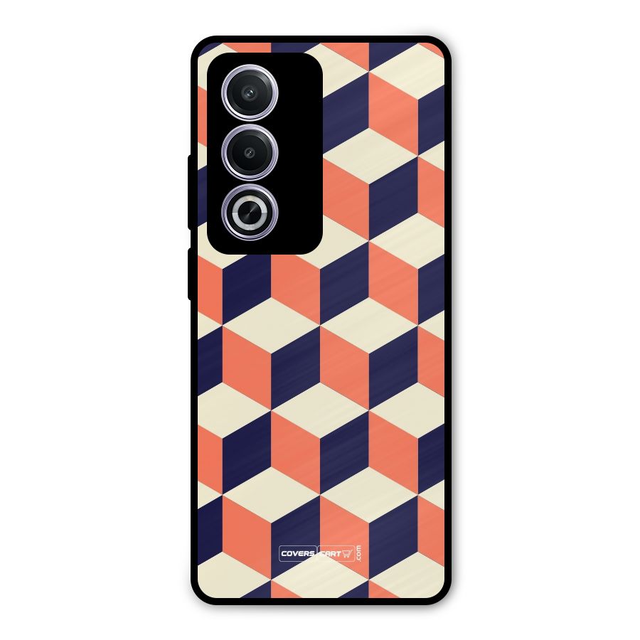 Cube Pattern Metal Back Case for Oppo A3 Pro