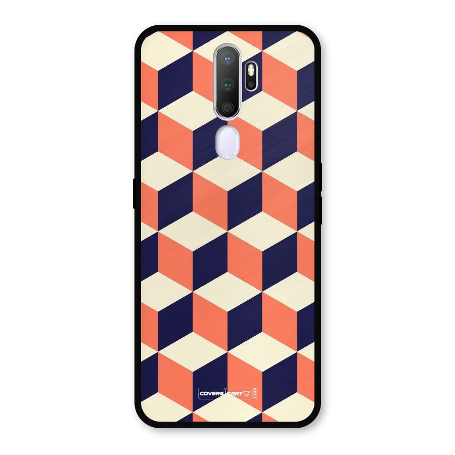 Cube Pattern Metal Back Case for Oppo A9 (2020)