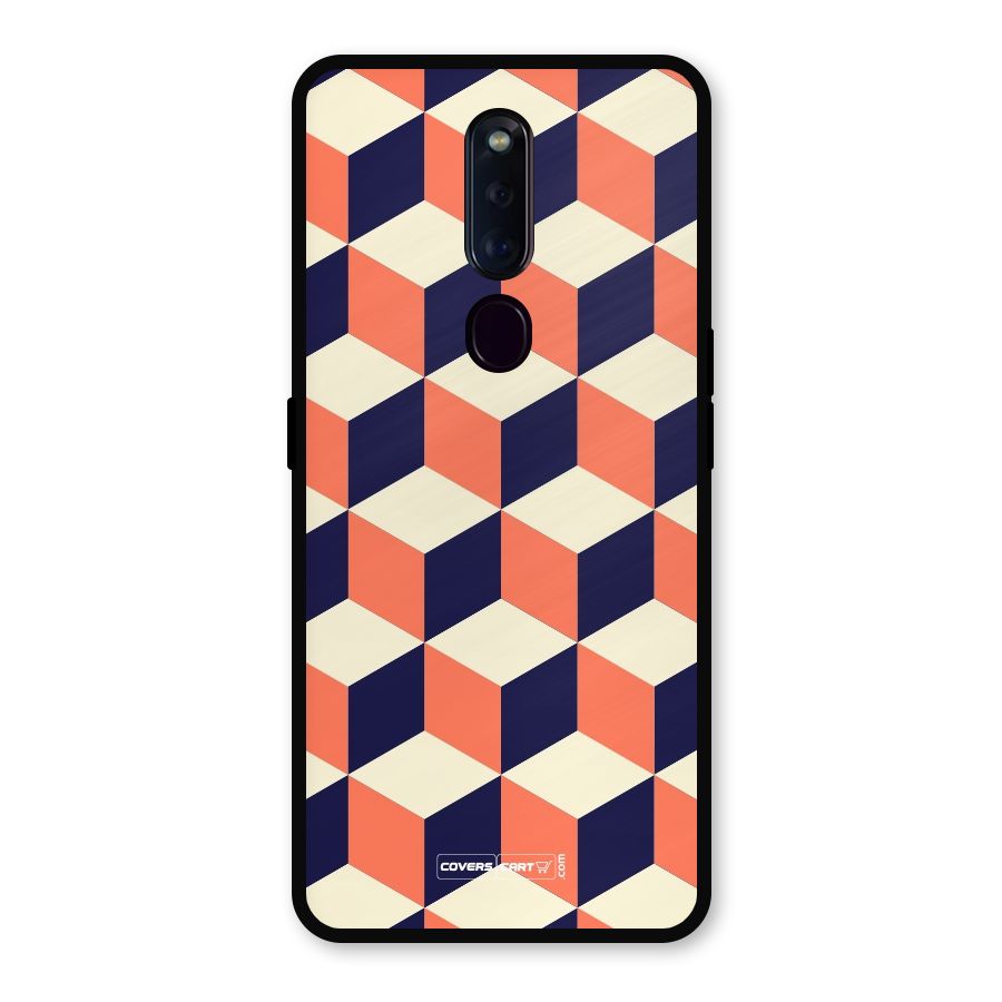 Cube Pattern Metal Back Case for Oppo F11 Pro