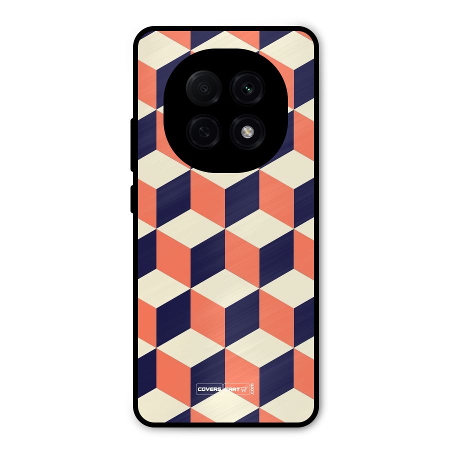 Cube Pattern Metal Back Case for Oppo F29 Pro