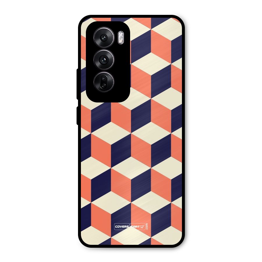 Cube Pattern Metal Back Case for Oppo Reno12