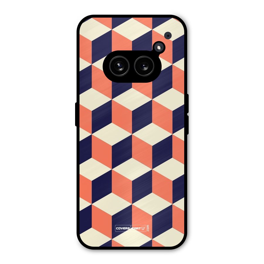 Cube Pattern Metal Back Case for Nothing Phone 2a