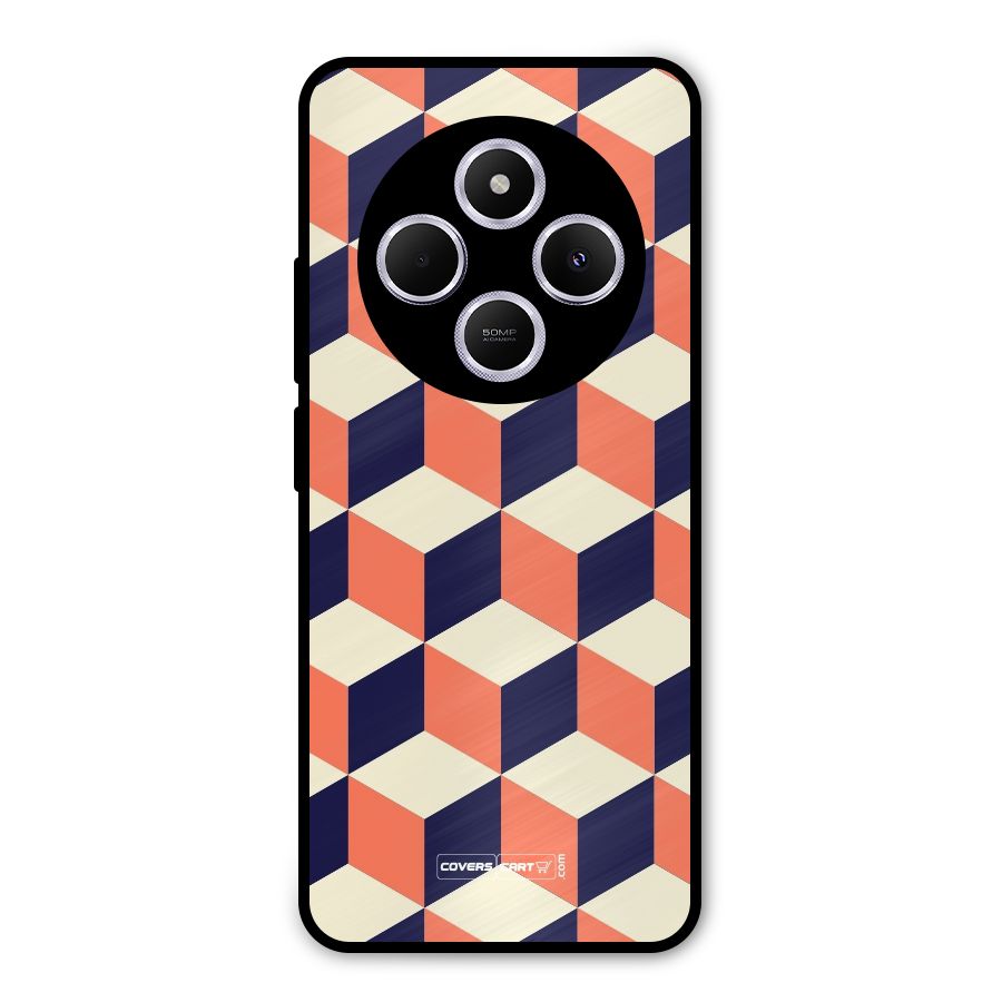 Cube Pattern Metal Back Case for Poco C75 5G