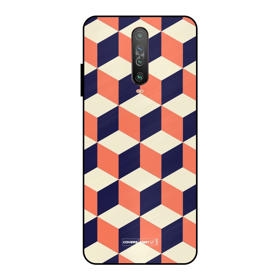 Cube Pattern Metal Back Case for Poco X2