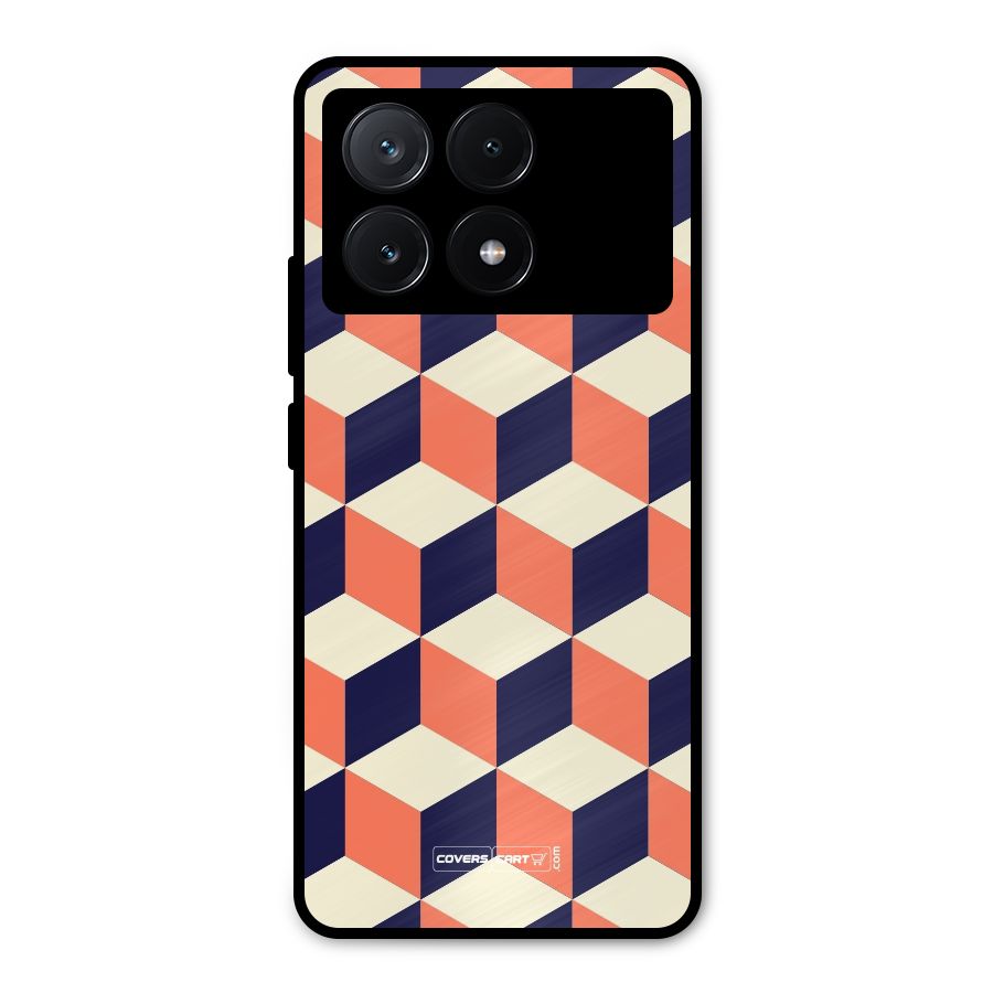 Cube Pattern Metal Back Case for Poco X6 Pro