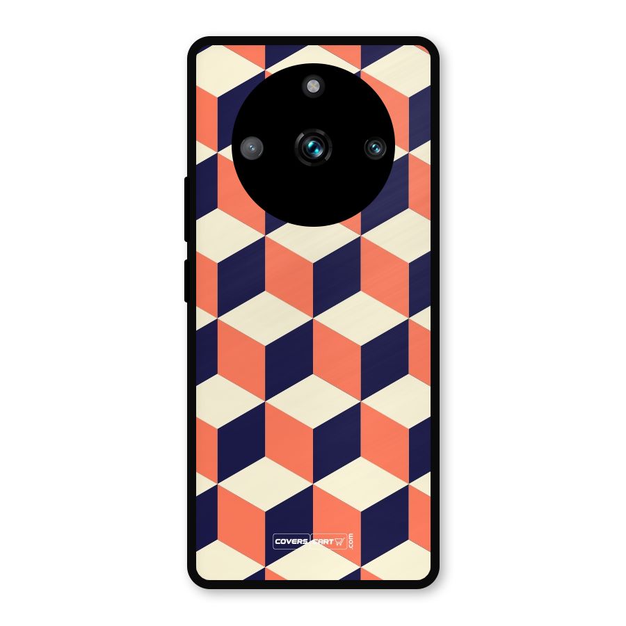 Cube Pattern Metal Back Case for Realme 11 Pro Plus