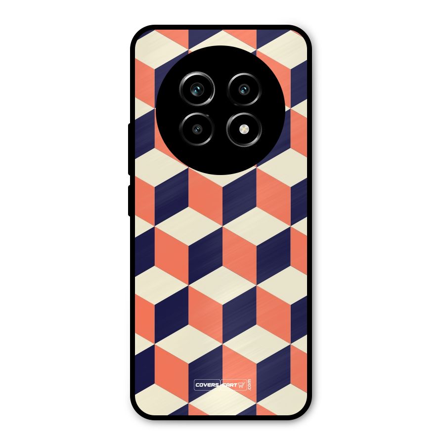 Cube Pattern Metal Back Case for Realme 13 Pro