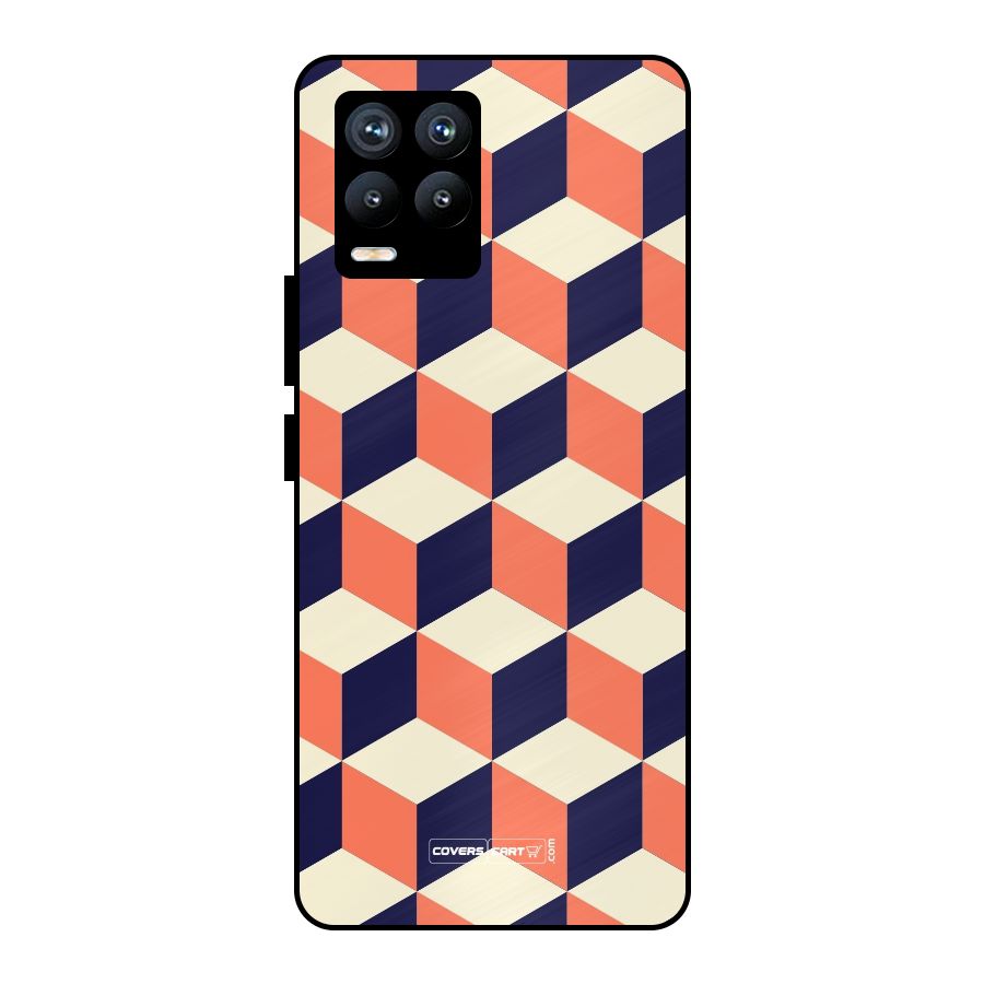 Cube Pattern Metal Back Case for Realme 8 Pro