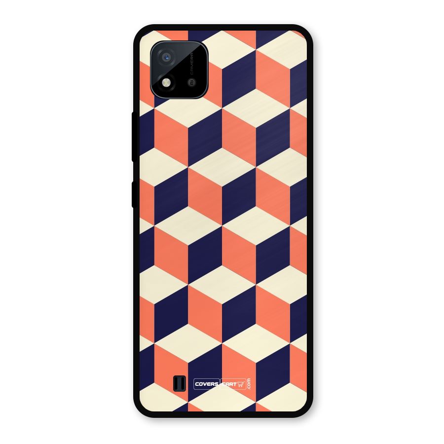 Cube Pattern Metal Back Case for Realme C11 2021