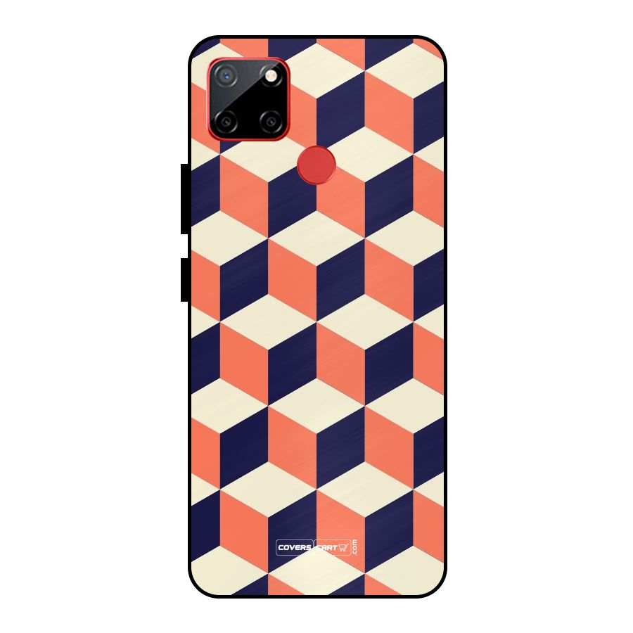 Cube Pattern Metal Back Case for Realme C12