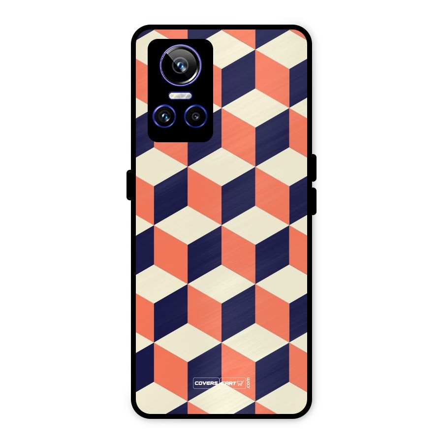 Cube Pattern Metal Back Case for Realme GT Neo 3