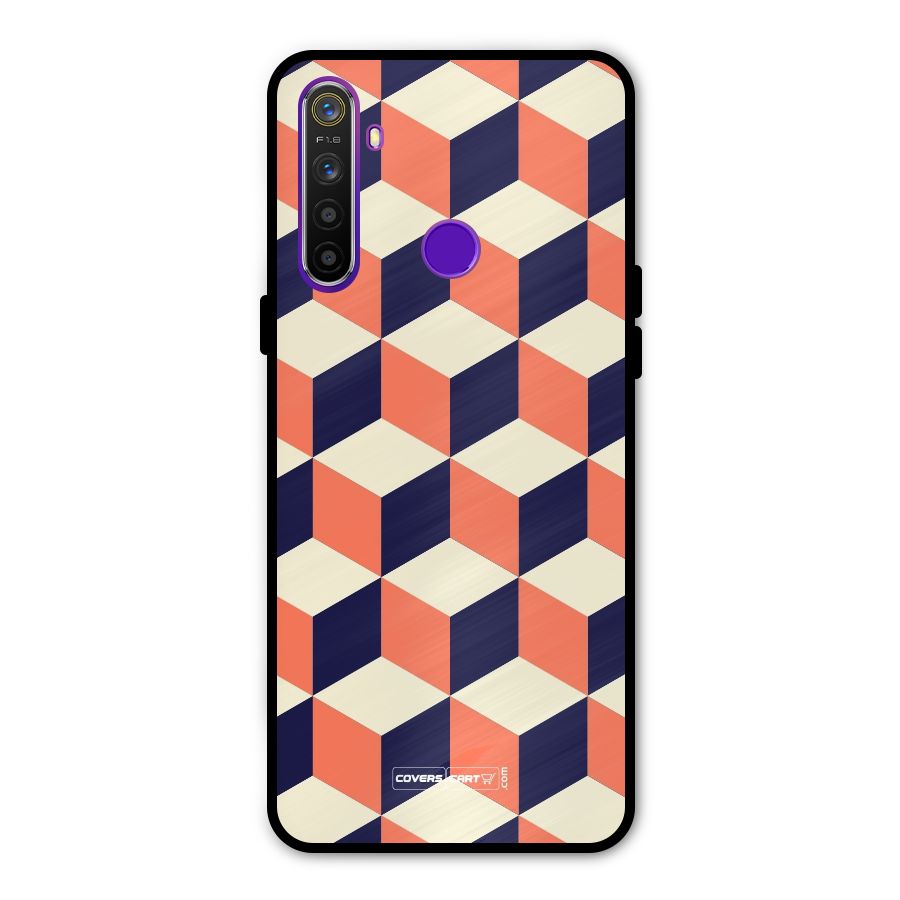 Cube Pattern Metal Back Case for Realme Narzo 10