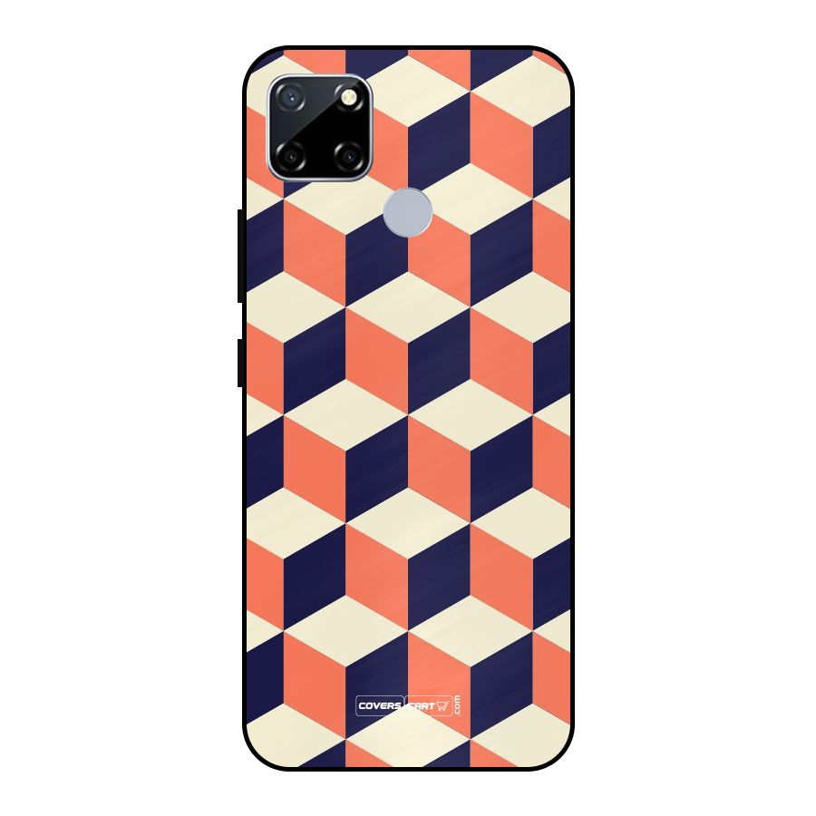 Cube Pattern Metal Back Case for Realme Narzo 30A