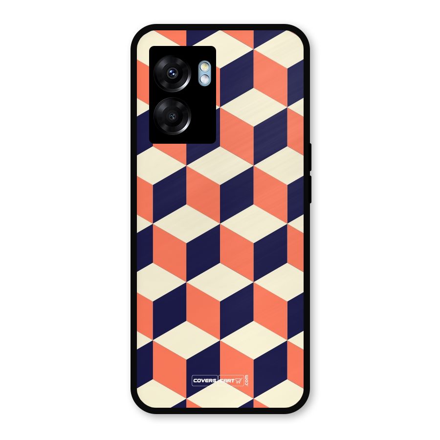 Cube Pattern Metal Back Case for Realme Narzo 50 5G