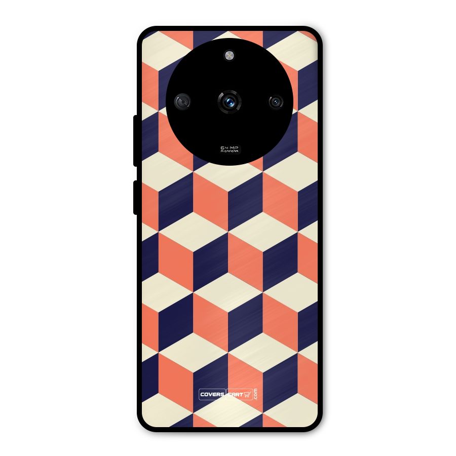 Cube Pattern Metal Back Case for Realme Narzo 60 5G
