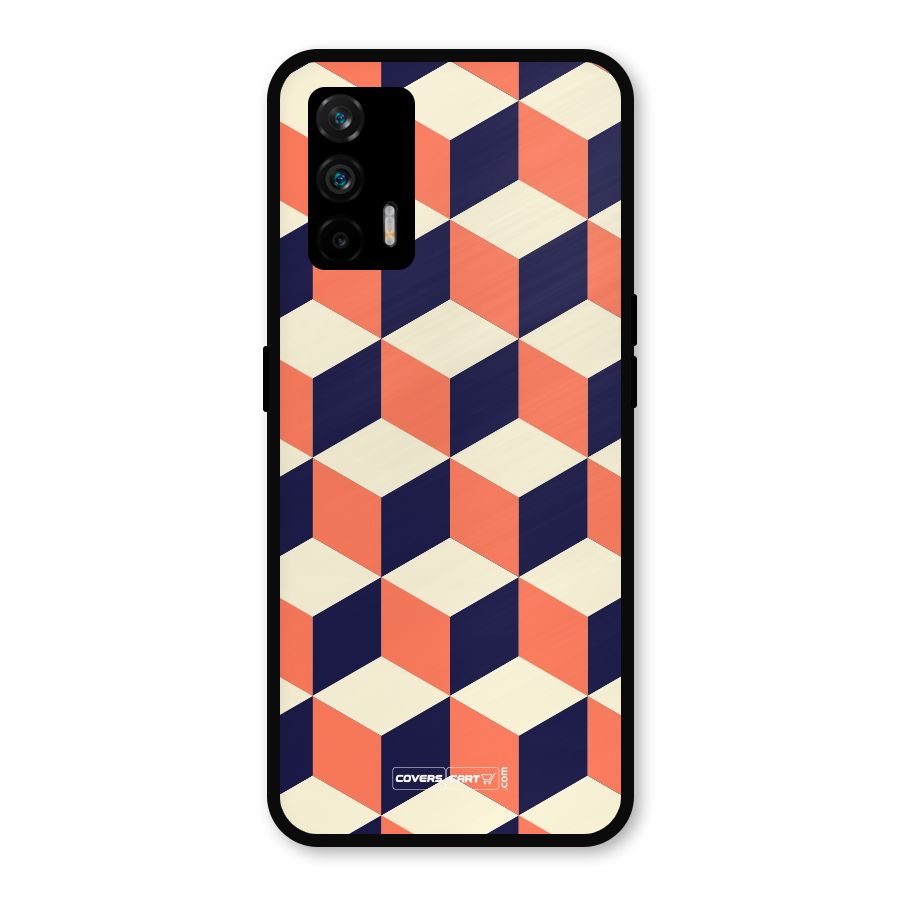 Cube Pattern Metal Back Case for Realme X7 Max