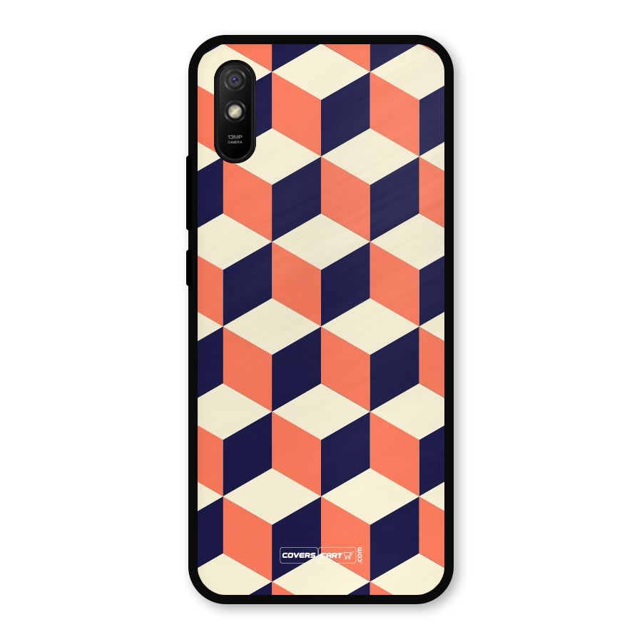 Cube Pattern Metal Back Case for Redmi 9a