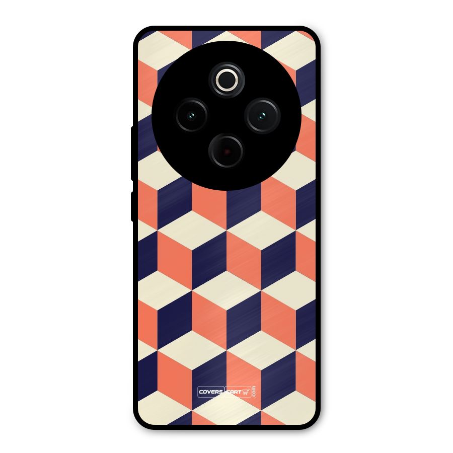 Cube Pattern Metal Back Case for Vivo T4