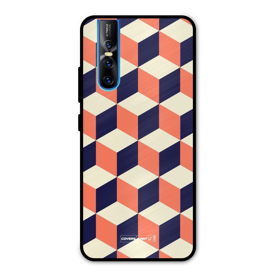 Cube Pattern Metal Back Case for Vivo V15 Pro