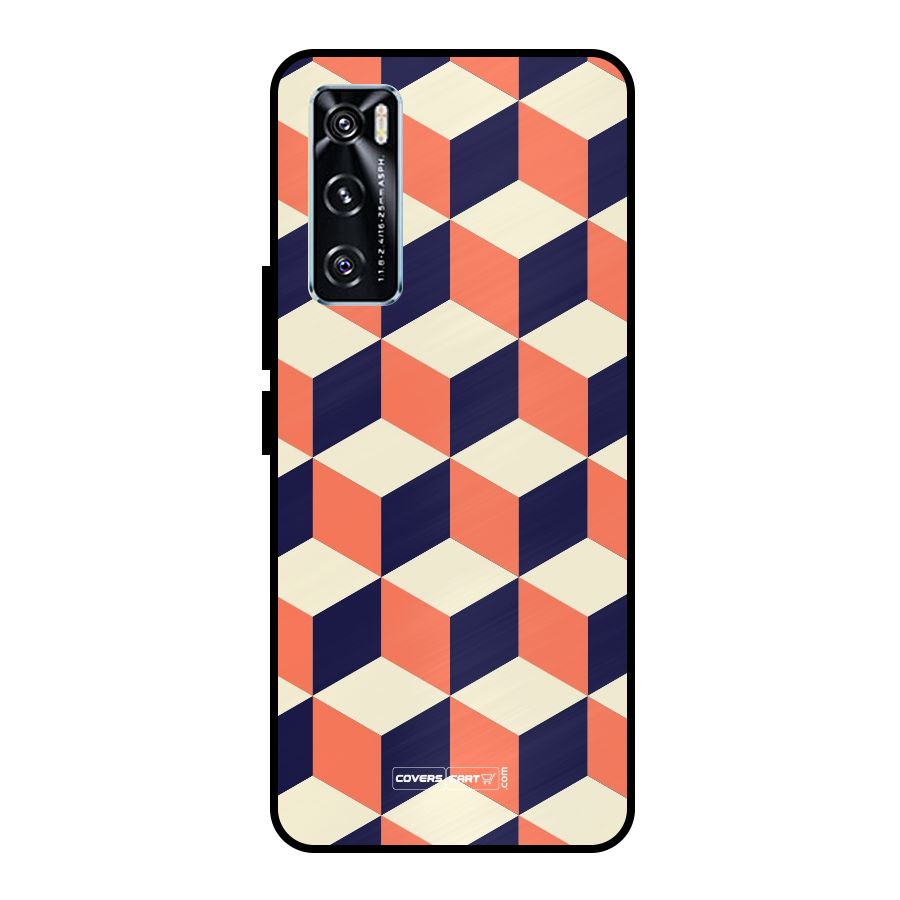 Cube Pattern Metal Back Case for Vivo V20 SE