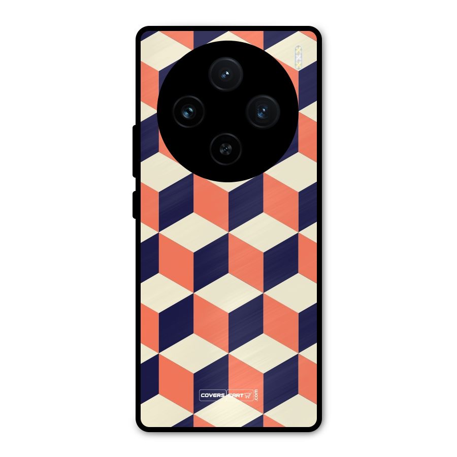 Cube Pattern Metal Back Case for Vivo X100