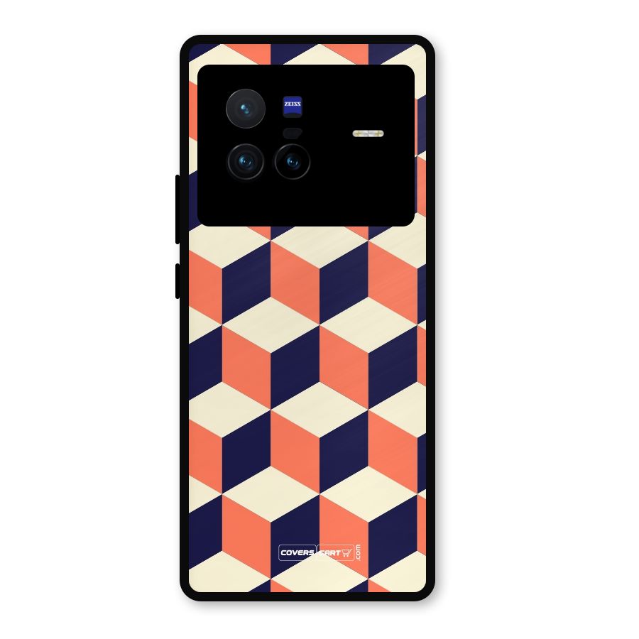 Cube Pattern Metal Back Case for Vivo X80
