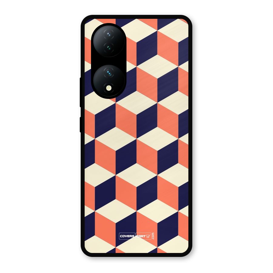 Cube Pattern Metal Back Case for Vivo Y100a