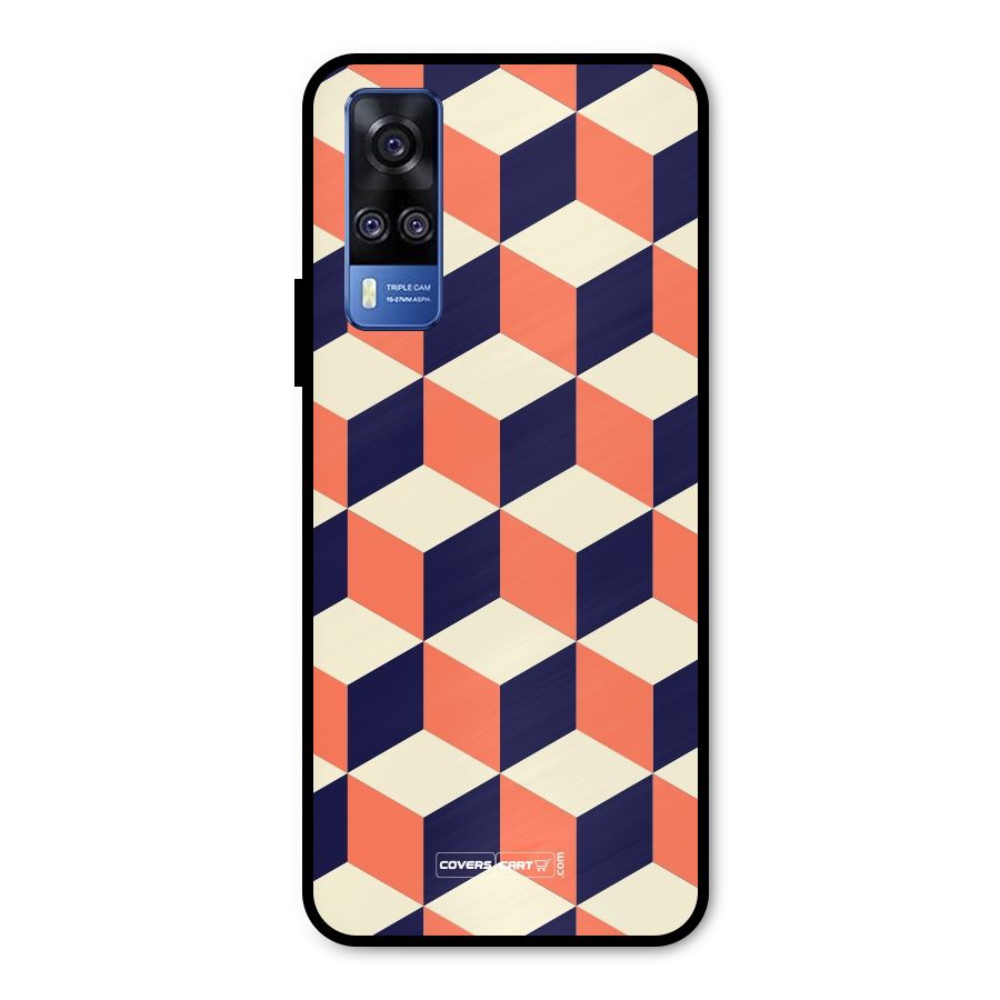 Cube Pattern Metal Back Case for Vivo Y31