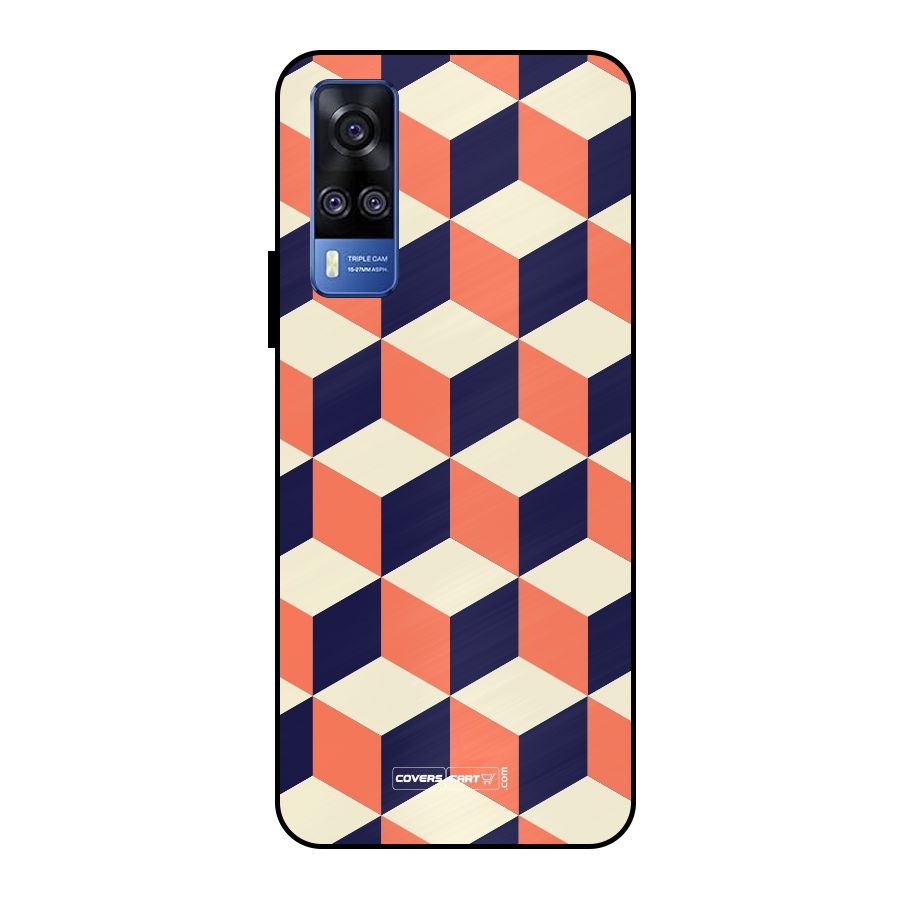 Cube Pattern Metal Back Case for Vivo Y51