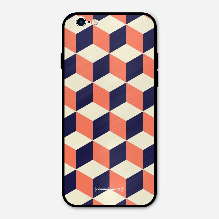 Cube Pattern Metal Back Case for iPhone 6 6s