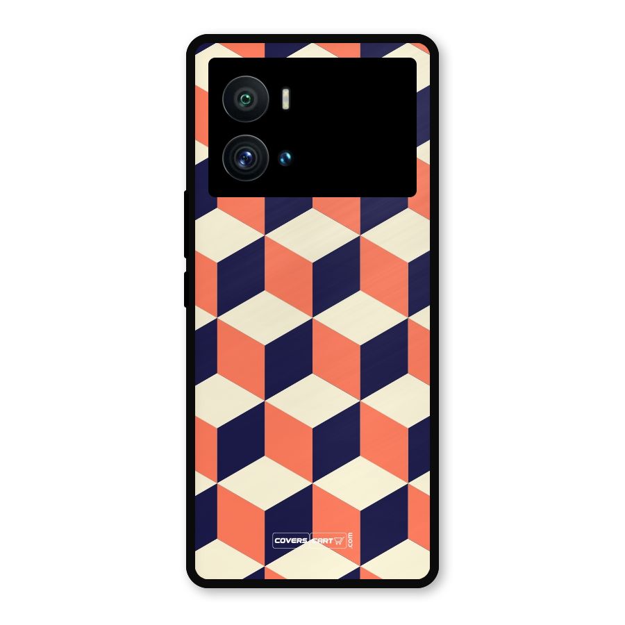Cube Pattern Metal Back Case for iQOO 9 Pro