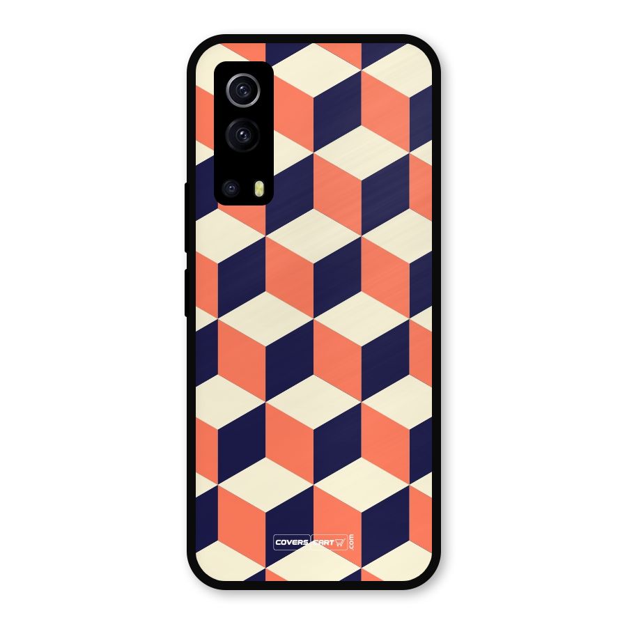 Cube Pattern Metal Back Case for iQOO Z3