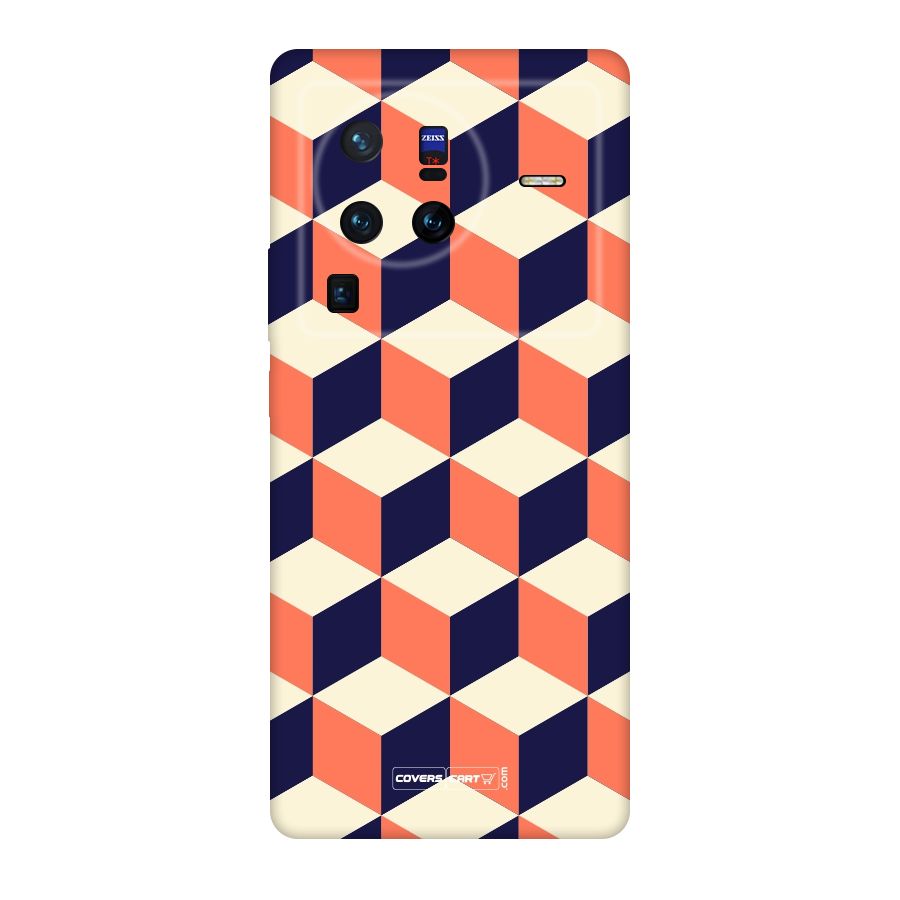 Cube Pattern Original Polycarbonate Back Case for Vivo X80