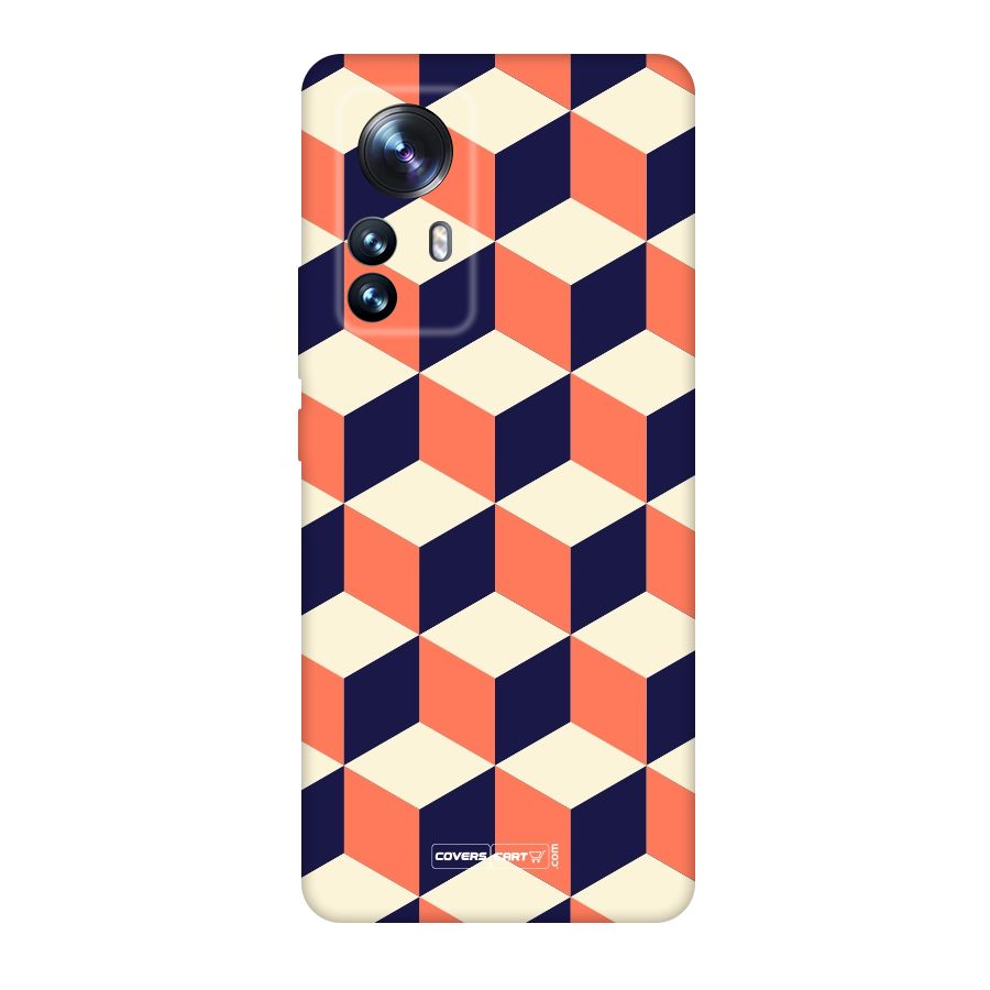 Cube Pattern Original Polycarbonate Back Case for Xiaomi 12 Pro