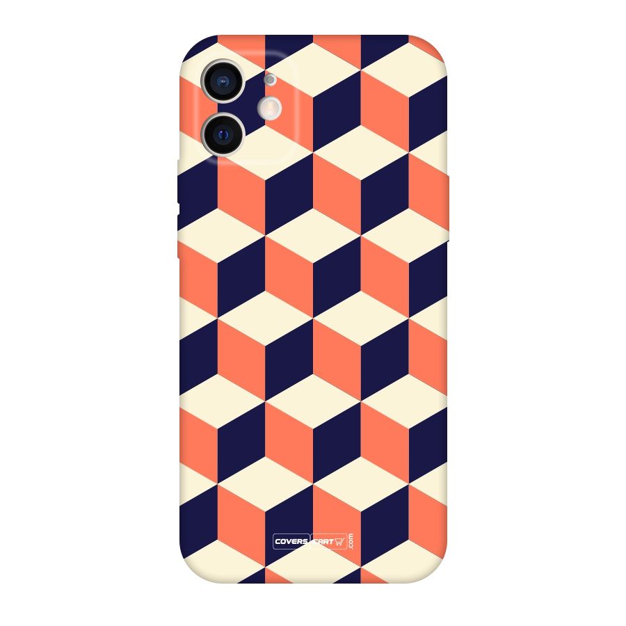 Cube Pattern Original Polycarbonate Back Case for iPhone 12