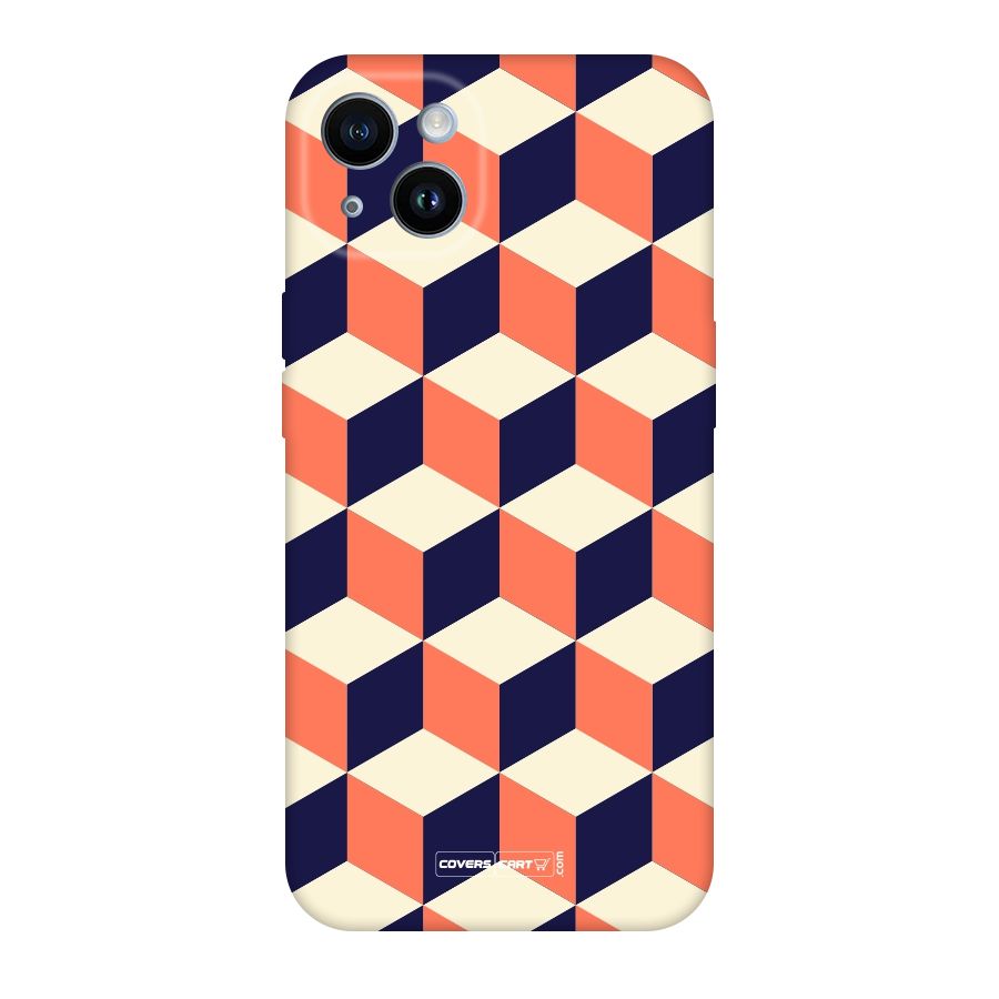 Cube Pattern Original Polycarbonate Back Case for iPhone 14
