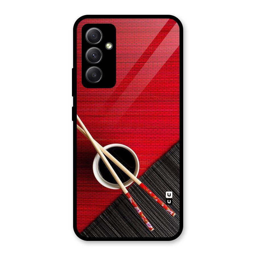 Cup Chopsticks Glass Back Case for Galaxy A34