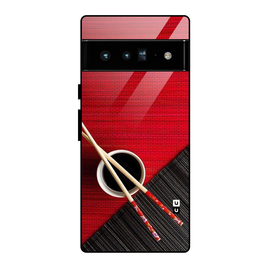 Cup Chopsticks Glass Back Case for Google Pixel 6 Pro
