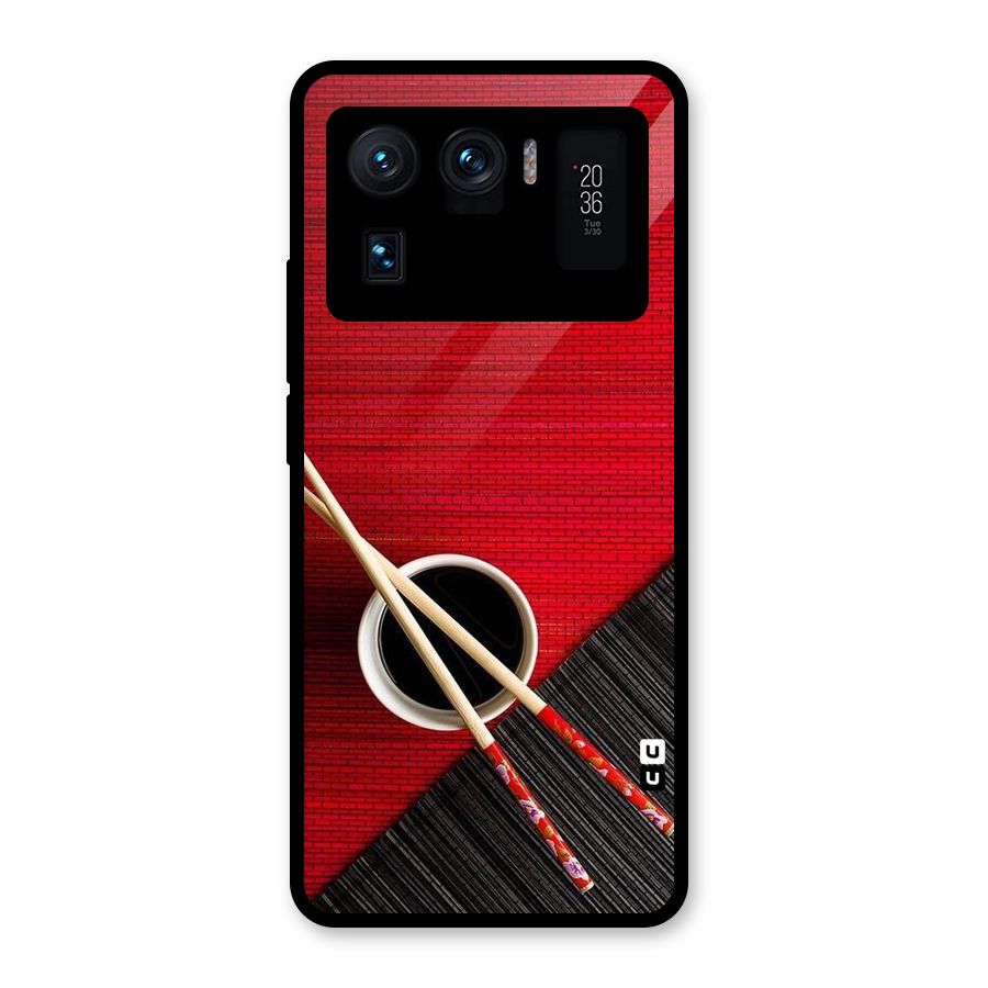 Cup Chopsticks Glass Back Case for Mi 11 Ultra