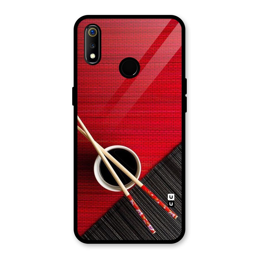Cup Chopsticks Glass Back Case for Realme 3i