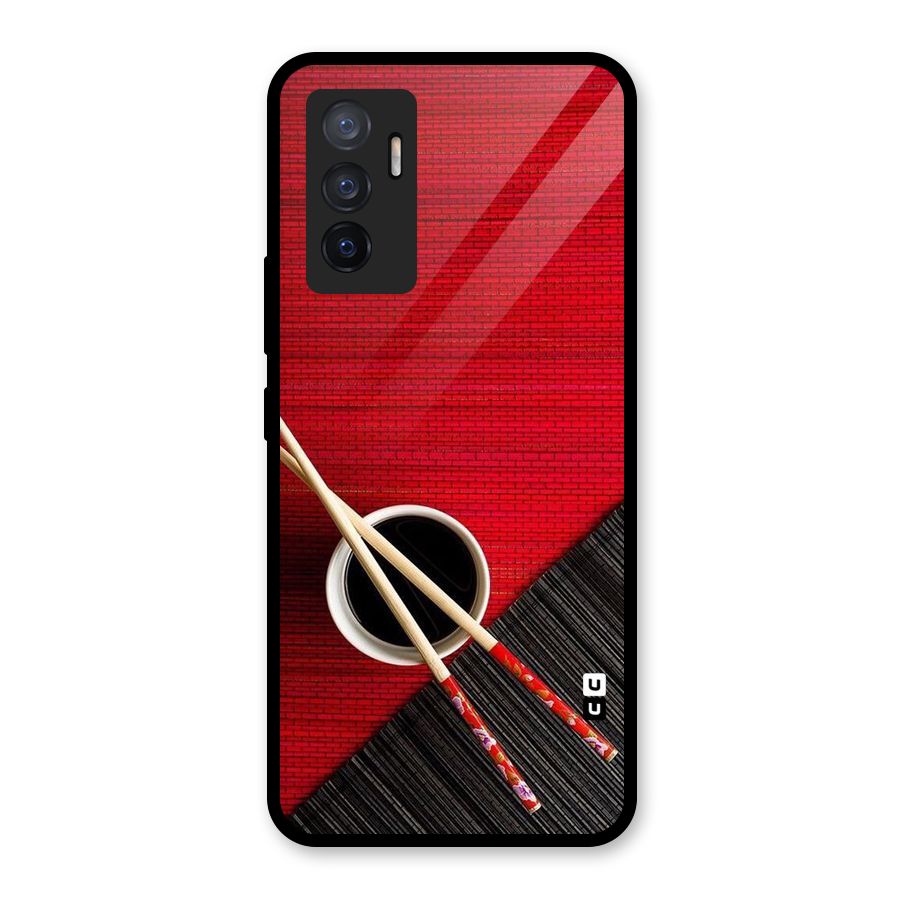 Cup Chopsticks Glass Back Case for Vivo V23e