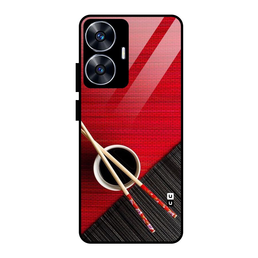 Cup Chopsticks Glass Back Case for realme C55