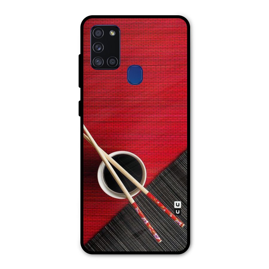 Cup Chopsticks Metal Back Case for Galaxy A21s