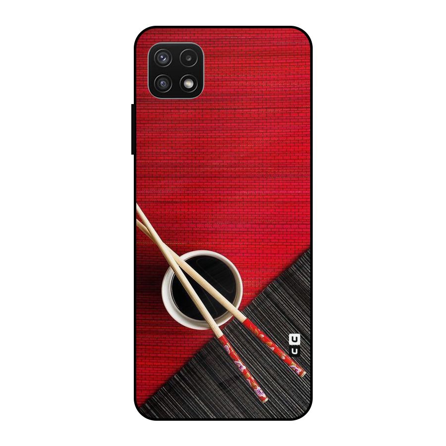Cup Chopsticks Metal Back Case for Galaxy A22 5G
