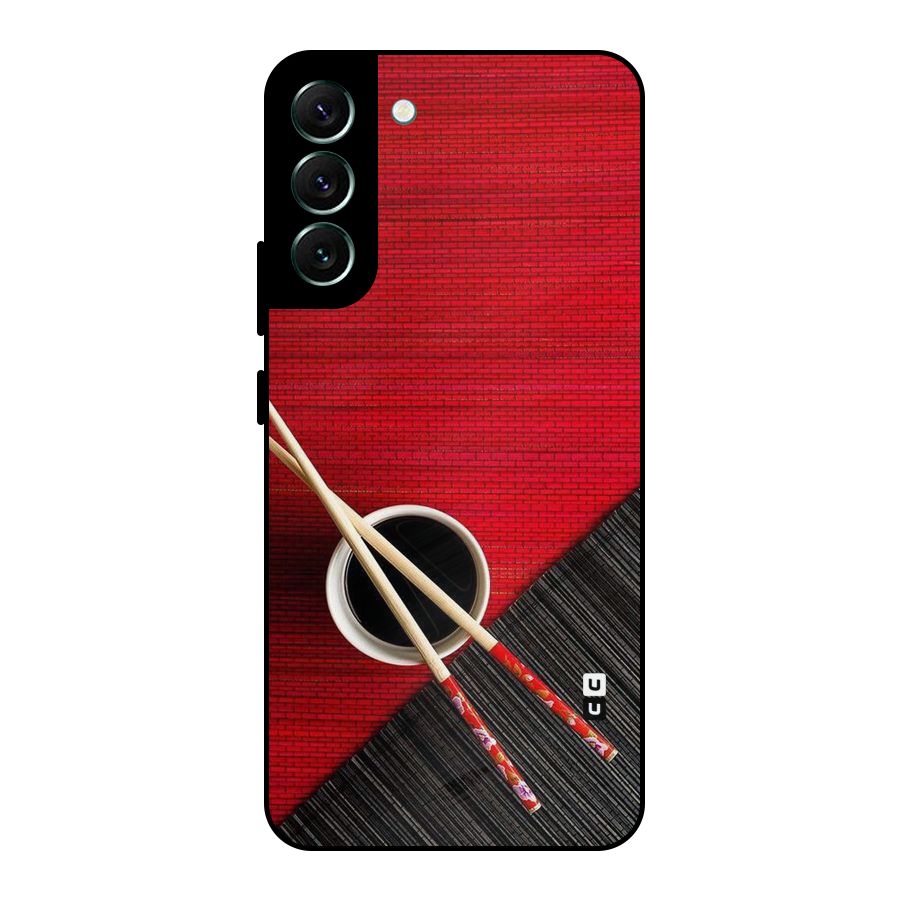 Cup Chopsticks Metal Back Case for Galaxy S22 Plus 5G
