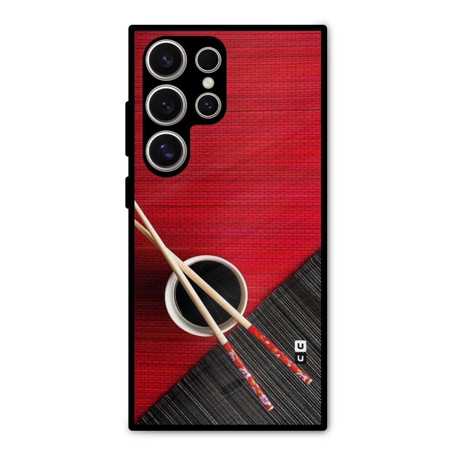 Cup Chopsticks Metal Back Case for Galaxy S24 Ultra