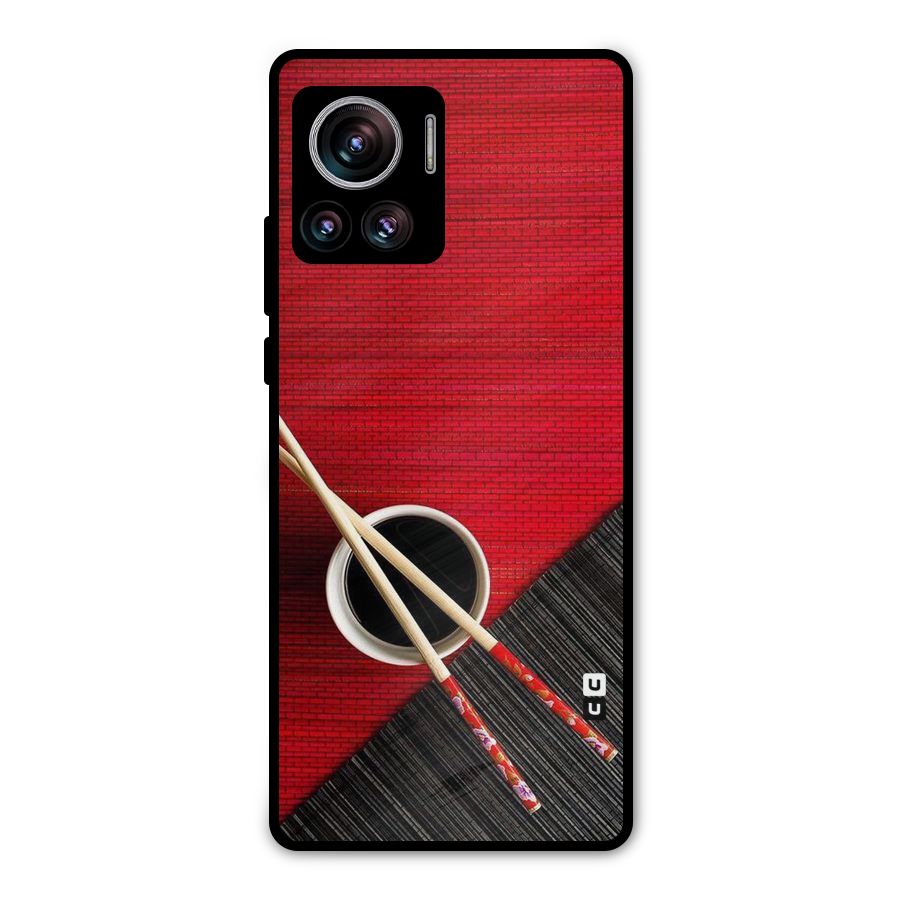 Cup Chopsticks Metal Back Case for Motorola Edge 30 Ultra
