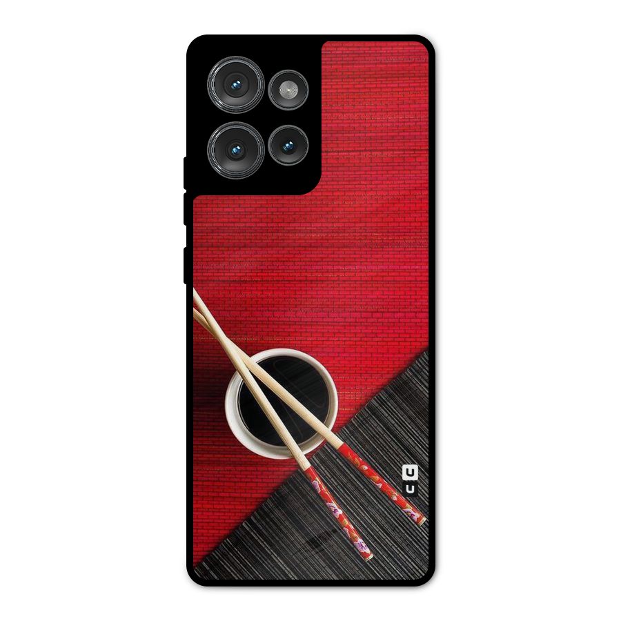 Cup Chopsticks Metal Back Case for Motorola Edge 50