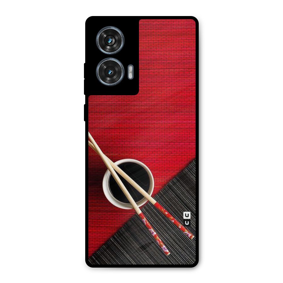 Cup Chopsticks Metal Back Case for Motorola Edge 50 Fusion