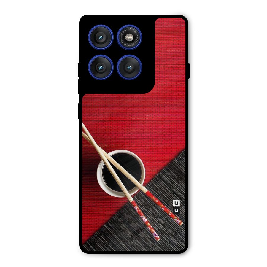 Cup Chopsticks Metal Back Case for Motorola Edge 60 Pro